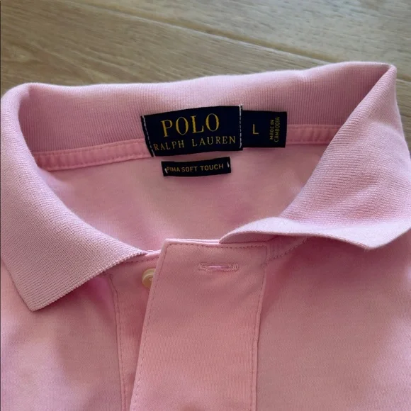 Ralph Lauren Light Pink Polo with Navy Logo - Picture 2 of 5